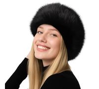 Pinkgarden Women’s Faux Fur Headband Winter Ear Warmer with Elastic Soft Fleece Lining, Stylish Faux Fur Hat for Cold Weather