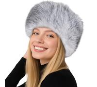 Pinkgarden Women’s Faux Fur Headband Winter Ear Warmer with Elastic Soft Fleece Lining, Stylish Faux Fur Hat for Cold Weather