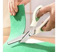 Pinking Shears, 9" Heavy Duty Stainless Steel Zig Zag Cut Sewing Scissors with 5mm Serrated and Comfort Grips, Professional Handheld Dressmaking for Sewing Fabrics Leather and Craft Paper, Green