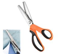 Pinking Shears 9 Inch Stainless Steel Zig Zag Cut Sewing Scissors, Professional Dressmaking Fabric Shears with Comfort Grips, No-Fray Wavy Blade for Crafts & Patterned Paper Cutting，B