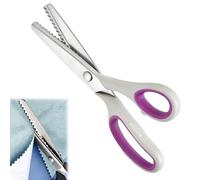 Pinking Shears 9 Inch Stainless Steel Zig Zag Cut Sewing Scissors, Professional Dressmaking Fabric Shears with Comfort Grips, No-Fray Wavy Blade for Crafts & Patterned Paper Cutting，F
