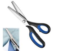 Pinking Shears 9 Inch Stainless Steel Zig Zag Cut Sewing Scissors, Professional Dressmaking Fabric Shears with Comfort Grips, No-Fray Wavy Blade for Crafts & Patterned Paper Cutting，G
