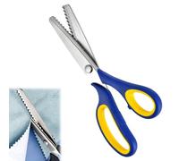 Pinking Shears 9 Inch Stainless Steel Zig Zag Cut Sewing Scissors, Professional Dressmaking Fabric Shears with Comfort Grips, No-Fray Wavy Blade for Crafts & Patterned Paper Cutting，C