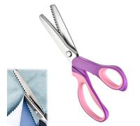 Pinking Shears 9 Inch Stainless Steel Zig Zag Cut Sewing Scissors, Professional Dressmaking Fabric Shears with Comfort Grips, No-Fray Wavy Blade for Crafts & Patterned Paper Cutting，Y