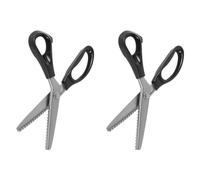 Pinking Shears Dressmaking Fabric Scissors - Zig Zag Pattern Serrated Sewing Stainless Steel Precision Tailors Scissors 23cm (Pack of 2)