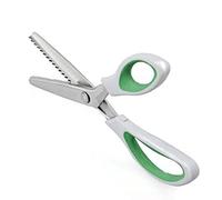 Pinking Shears for Fabric Ultra Sharp Left Handed Stainless Steel Handled Professional Dressmaking Sewing Scissors Zig Zag Fabric Craft Scissors (Green)