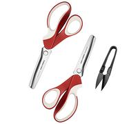 Pinking Shears Set (Pack of 2 PCS, Serrated & Scalloped Edges) by Astrowinter - Zig-zag Scissor for Fabric Leather & Paper - Pinking Dressmaking Sewing Scissors AW-002-A11