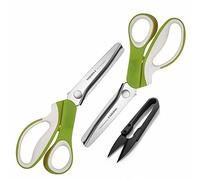Pinking Shears Set (Pack of 2 PCS, Serrated & Scalloped Edges) by Phildim - Zig-zag Scissor for Fabric Leather & Paper - Pinking Dressmaking Sewing Scissors PD-002-UK-B