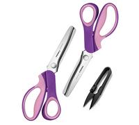 Pinking Shears Set (Pack of 2 PCS, Serrated & Scalloped Edges) by Phildim - Zig-zag Scissor for Fabric Leather & Paper - Pinking Dressmaking Sewing Scissors PD-002-UK-C