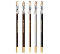 Pinkiou 5PCS Eyebrow Pencil Set, Microblading Pencil with Built-in Sharpener Cap, Long Lasting & Waterproof & Precisely Eyebrow Pen for Beginners, Black, Gray, Dark Brown, Brown, Light Brown