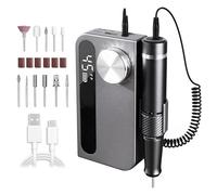 Pinkiou Electric Nail Drill Professional, Nail Files 45000RPM with 4000mAh Power Bank
