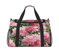 Pinkish Flowers Print Travel Duffel Bag for Men & Women, Foldable Travel Bags and Spacious Weekender Tote Bag for Storage Toiletry Luggage Personal Item, Black, L