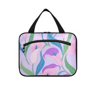 Pinkish-Purple Calla Lily Flowers Hanging Make up Bag for Women with Hook, Designer Chic Bag for Makeup for Accessories Must Haves Gym cartera para maquillaje L