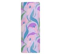 Pinkish-purple Calla Lily Flowers yoga mat towel non slip for hot yoga for men printed, non slip, yoga towel mat with carrying bag tapete para ejercicio 71x26 inches
