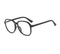 Pinklady Large Oversized Retro Vintage Classic Clear Transparent Glasses Frame HD Lens Eyewear Glasses (Black)