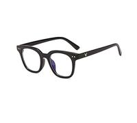 Pinklady Stylish Premium Sleek Modern Square Keyhole Clear Lens Fashion Designer Unisex Men Women Glasses (Black)