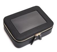 Pinkmik Clear Makeup Bag Transparent Travel Case for Cosmetics and Toiletries Women's Brush Bag and Clear Car Bag with Zipper (Black, M+)