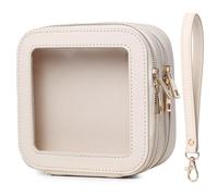 Pinkmik Double Layer Makeup Bag (Beige, 2-Layer MINI)