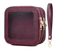 Pinkmik Double Layer Makeup Bag (Burgundy, 2-Layer MINI)