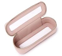Pinkmik Makeup Brush Bag Slim Clear Makeup Bag Transparent Travel Cosmetic Case & Toiletry Bag with Zipper Small Beatuy Makeup Bag Purse Organizer for Women, Pink, SLIM-3, Makeup Brush Case