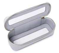 Pinkmik Makeup Brush Bag Slim Clear Makeup Bag Transparent Travel Cosmetic Case & Toiletry Bag with Zipper Small Beatuy Makeup Bag Purse Organizer for Women, Gray, SLIM-3, Makeup Brush Case