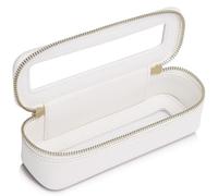 Pinkmik Makeup Brush Bag Slim Clear Makeup Bag Transparent Travel Cosmetic Case & Toiletry Bag with Zipper Small Beatuy Makeup Bag Purse Organizer for Women, White, SLIM-3, Makeup Brush Case