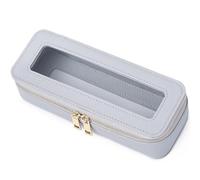 Pinkmik Makeup Brush Case Clear Travel Cosmetic & Toiletry Bag Small Makeup Bag with Zipper Purse Organizer Car Essential Bag for Women, Gray, Slim