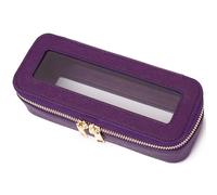 Pinkmik Small Makeup Bag Clear Mini Cosmetic Case Waterproof Toiletry Bag with Zipper Women's Purse Organizer & Car Essentials, D.Purple, SLIM