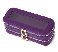 Pinkmik Small Makeup Bag Clear Mini Cosmetic Case Waterproof Toiletry Bag with Zipper Women's Purse Organizer & Car Essentials, Purple, Double SLIM, Makeup Brush Case, Slim Makeup Bag