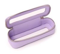 Pinkmik Small Makeup Bag Mini Clear Cosmetic Makeup Case & Toiletry Bag with Zipper Women's Purse Organizer & Car Essentials, B/L.Purple, slim, Clear Makeup Brush Bag