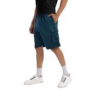 Pinkmint Men’s Cotton Lycra Shorts | Stretchable Comfortable Men’s Shorts with Elastic Waist & Drawstring | Ideal for Gym, Running, Travel, Teal, L
