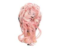 ,PinkNatural Look Hair Pieces & Extensions, Fluffy No-Scrunch Puff Buns Hair Bands for Effortless Updo Styling,Human Hair Clip-In Ponytail Extensions