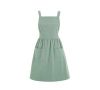 Pinknoke Cotton Linen Pinafore Apron Dress for Women with Pockets Cute Art Chef Aprons for Kitchen Baking Gardening Painting, Sage Green, Medium