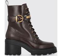 PINKO Altea Leather Combat Boots with Lug Sole and Medium Heel - Size: 40 - female