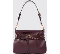 PINKO Calfskin Leather Belt Bag with Metallic Love Birds Logo
