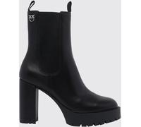 PINKO Clara Leather Chelsea Boots with Platform Sole and Love Birds Logo - Size: 38 - female