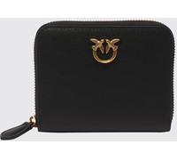 PINKO Cowhide Leather Wallet with Closure and Love Birds Logo Plaque - Size: OS - female