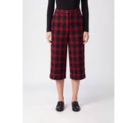 PINKO Cropped High-Waisted Check Wool-Blend Shorts with Belt Loops - Size: 38 - female
