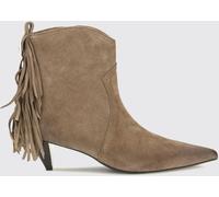 PINKO Didi Suede Leather Western Boots with Fringes and Medium Stiletto Heel - Size: 36 - female