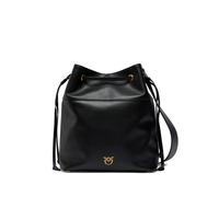 PINKO drawstring leather medium bucket bag - Black One Size