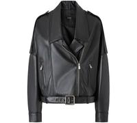PINKO drop-shoulder biker jacket - Black XS