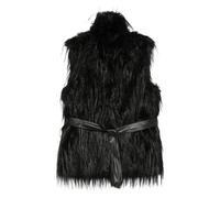 PINKO faux-fur belted gilet - Black XS-M
