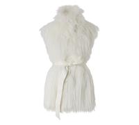 PINKO faux-fur belted vest - White XXS-XS-S-M-L