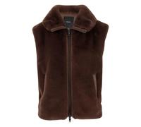 PINKO faux-fur zip-up gilet - Brown 38