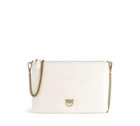 Pinko Flat Classic | leather Crossbody bag | beige