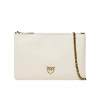 Pinko Flat Classic Silk Calf, Women's Bag, One Size, Z14q_White Silk-Antique Gold, 24