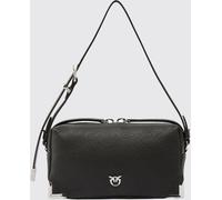 PINKO Full-Grain Leather Crossbody Bag with Metallic Love Birds Logo