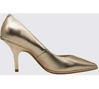 PINKO Laminated Leather Pumps with a High Stiletto Heel and a Metallic Love Birds Logo - Size: 40 - female
