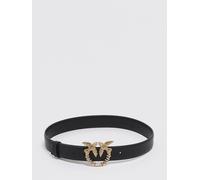 PINKO Leather Belt with Gold-Tone Metal Love Birds Plaque Buckle - Size: M - female