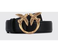 PINKO Leather Belt with Metal Love Birds Logo Buckle - Size: L - female
